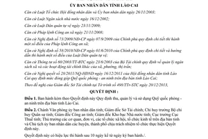 Quyết định 67/2013/QĐ-UBND thu quản lý sử dụng Quỹ quốc phòng an ninh Lào Cai