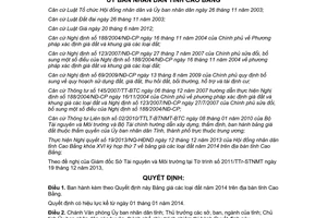 Quyết định 26/2013/QĐ-UBND bảng giá đất năm 2014 Cao Bằng