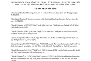 Quyết định 52/2013/QĐ-UBND thu quản lý sử dụng lệ phí cấp giấy phép kinh doanh vận tải Bình Dương