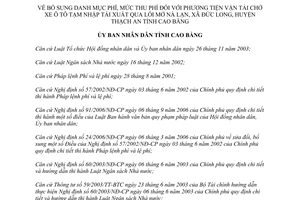 Quyết định 23/2013/QĐ-UBND danh mục phí vận tải chở ôtô tạm nhập tái xuất Cao Bằng