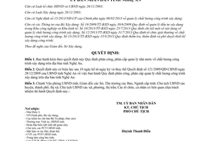 Quyết định 68/2013/QĐ-UBND phân cấp quản lý chất lượng công trình xây dựng Nghệ An