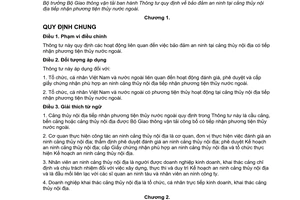 Thông tư 57/2013/TT-BGTVT bảo đảm an ninh cảng thủy nội địa tiếp nhận phương tiện thủy nước ngoài