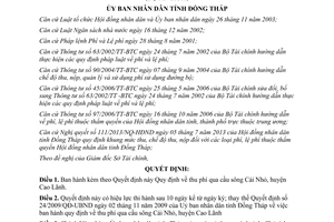Quyết định 50/2013/QĐ-UBND thu phí qua cầu sông Cái Nhỏ Cao Lãnh Đồng Tháp