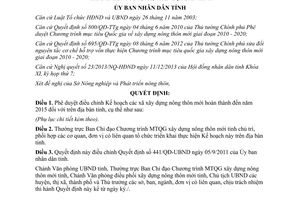 Quyết định số 4039/QĐ-UBND Kế hoạch các xã xây dựng nông thôn mới hoàn thành đến 2015 Bình Định