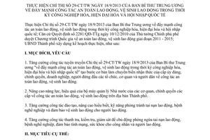 Kế hoạch 190/KH-UBND năm 2013 thực hiện 29-CT/TW an toàn vệ sinh lao động công nghiệp hóa Hà Nội