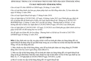 Quyết định 27/2013/QĐ-UBND mức trợ cấp xã hội hỗ trợ chăm sóc người khuyết tật Đắk Nông