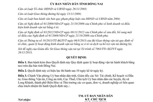 Quyết định 78/2013/QĐ-UBND Quy định quản lý vận tải khách taxi Đồng Nai