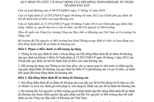 Thông tư 53/2013/TT-BTNMT tổ chức hoạt độngHội đồng thẩm định đề án thăm dò khoáng sản