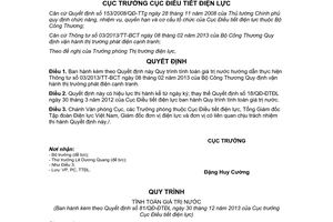 Quyết định 81/QĐ-ĐTĐL năm 2013 Quy trình tính toán giá trị nước