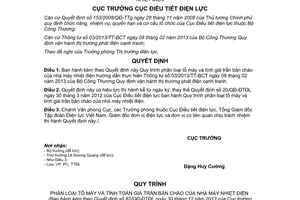 Quyết định 82/QĐ-ĐTĐL năm 2013 Quy trình phân loại tổ máy giá trần bản chào nhà máy nhiệt điện