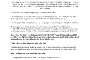 Thông tư 60/2013/TT-BGTVT sửa đổi quy định kiểm định an toàn kỹ thuật BVMT phương tiện giao thông