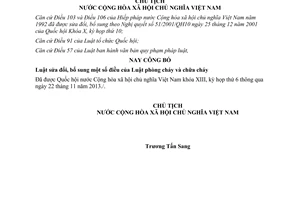 Lệnh công bố Luật phòng cháy và chữa cháy sửa đổi 2013