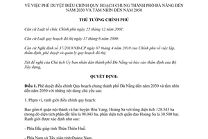 Quyết định 2357/QĐ-TTg năm 2013 Quy hoạch chung thành phố Đà Nẵng 2030 2050