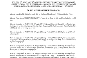 Quyết định 55/2013/QĐ-UBND Quy chế quản lý vật liệu nổ công nghiệp Hà Nội