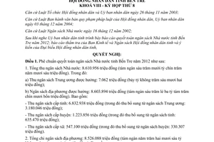 Nghị quyết 13/2013/NQ-HĐND phê chuẩn quyết toán ngân sách Bến Tre 2012