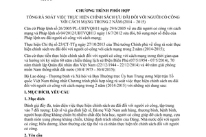 Chương trình 4836/CTr-BLĐTBXH-MTTW năm 2013 chính sách ưu đãi người có công cách mạng