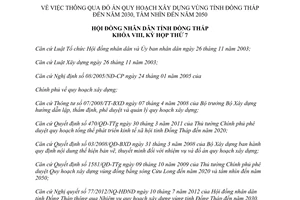 Nghị quyết 142/2013/NQ-HĐND Quy hoạch xây dựng vùng 2030 2050 Đồng Tháp