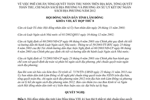 Nghị quyết 86/2013/NQ-HĐND tổng quyết toán thu chi kết dư ngân sách nhà nước 2012 Lâm Đồng