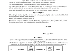 Quyết định 2193/QĐ-UBND 2013 danh mục văn bản quy phạm pháp luật Bắc Kạn hết hiệu lực