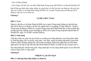 Quy định 215-QĐ/TW 2013 đảng ủy cấp trên trực tiếp tổ chức cơ sở đảng thuộc Đảng bộ Khối Trung ương