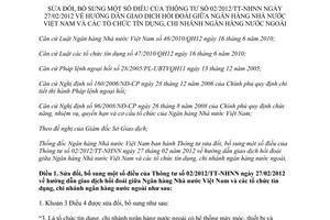 Thông tư 27/2013/TT-NHNN hướng dẫn giao dịch hối đoái Ngân hàng tổ chức tín dụng