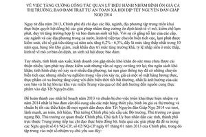 Chỉ thị 25/CT-TTg năm 2013 tăng cường bình ổn giá cả thị trường bảo đảm trật tự xã hội dịp Tết