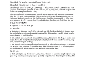 Hướng dẫn 1304/HD-SNV 2013 phân loại với cán bộ công chức viên chức người lao động Bình Định