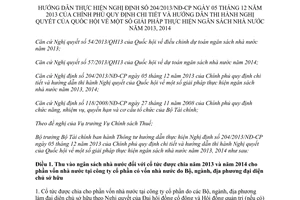 Thông tư 187/2013/TT-BTC hướng dẫn giải pháp thực hiện ngân sách nhà nước 2013 2014