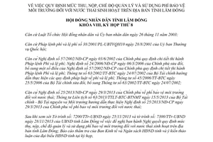 Nghị quyết 88/2013/NQ-HĐND mức thu nộp phí bảo vệ môi trường nước thải sinh hoạt Lâm Đồng