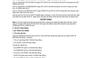 Nghị quyết 77/NQ-HĐND 2013 dự toán ngân sách phương án phân bổ 2014 Vĩnh Long