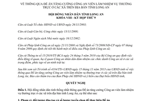 Nghị quyết 128/2013/NQ-HĐND tăng cường Công an viên làm nhiệm vụ thường trực xã Long An