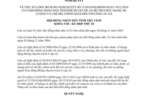 Nghị quyết 22/2013/NQ-HĐND sửa đổi Đề án bố trí chức danh số lượng chính sách công an xã Trà Vinh