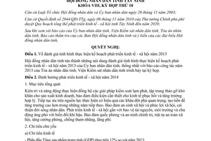 Nghị quyết 35/2013/NQ-HĐND kế hoạch phát triển kinh tế xã hội năm 2014 Tây Ninh