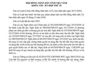 Nghị quyết 17/2013/NQ-HĐND thông qua Bảng giá đất 2014 Trà Vinh