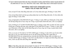 Nghị quyết 44/2013/NQ-HĐND kinh phí chi trả đối tượng hợp đồng trường tiểu học Kiên Giang