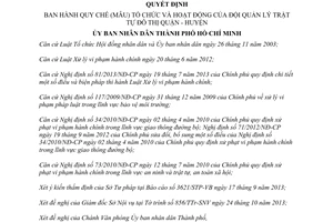 Quyết định 55/2013/QĐ-UBND Quy chế tổ chức hoạt động Đội Quản lý trật tự đô thị Hồ Chí Minh