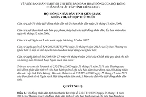 Nghị quyết 39/2013/NQ-HĐND chi tiêu bảo đảm hoạt động Hội đồng nhân dân Kiên Giang