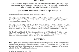 Quyết định 2774/QĐ-UBND 2013 chiến lược xuất nhập khẩu hàng hóa thời kỳ 2011 2020 Bà Rịa Vũng Tàu