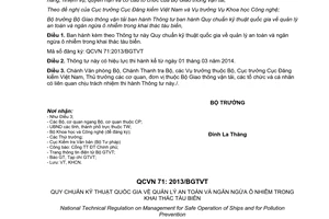 Thông tư 48/2013/TT-BGTVT Quy chuẩn kỹ thuật quản lý ngăn ngừa ô nhiễm khai thác tàu biển