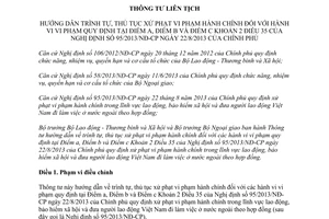 Thông tư liên tịch 32/2013/TTLT-BLĐTBXH-BNG hướng dẫn thủ tục xử phạt vi phạm hành chính lao động