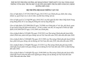 Quyết định 4002/QĐ-BGTVT năm 2013 phê duyệt phát triển kết cấu hạ tầng giao thông Bắc Trung bộ