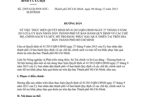Hướng dẫn 2383/LCQ-SNN-STC-SLĐTBXH thực hiện 41/2013/QĐ-UBND khắc phục hậu quả Hồ Chí Minh 2013