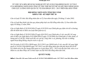 Nghị quyết 21/2013/NQ-HĐND sửa đổi Đề án hỗ trợ chính sách lực lượng Dân quân tự vệ Trà Vinh