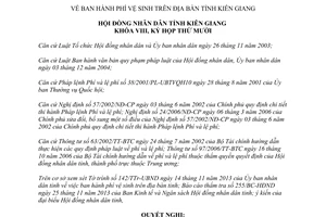 Nghị quyết 38/2013/NQ-HĐND phí vệ sinh Kiên Giang
