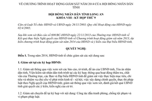 Nghị quyết 127/2013/NQ-HĐND Chương trình hoạt động giám sát 2014 Hội đồng nhân dân Long An