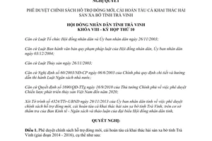 Nghị quyết 19/2013/NQ-HĐND hỗ trợ đóng mới cải hoán tàu cá khai thác hải sản xa bờ Trà Vinh