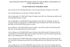 Quyết định 39/2013/QĐ-UBND thu phí qua Phà Tân Thuận Đông Cao Lãnh Đồng Tháp