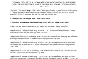 Báo cáo 313/BC-UBND năm 2013 Chương trình quốc gia bảo vệ trẻ em giai đoạn 2011-2015 Tây Ninh