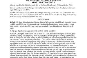 Nghị quyết 19/2013/NQ-HĐND8 Kế hoạch phát triển kinh tế xã hội năm 2014 Bình Dương