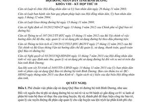 Nghị quyết 24/2013/NQ-HĐND phân cấp sử dụng Quỹ Bảo trì đường bộ Bình Dương